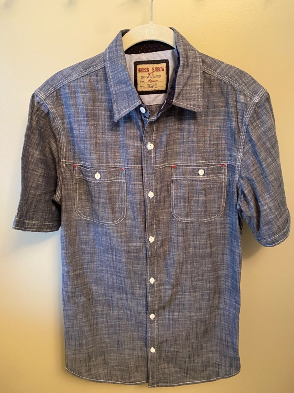 Hudson Barrow Men's Short Sleeve Button-Down Shirt - Blue